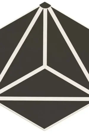 Authentique Carrelage OSAKA BLACK 28,5x33 cm effet carreaux ciment